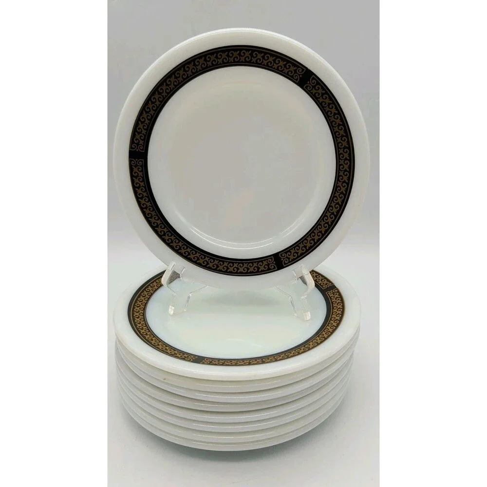 PYREX VTG 704-29 Tableware EBONY FLEUR DE LIS 6